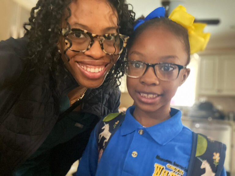 Dr. Wallace with her daughter